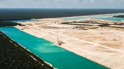 La mina Calica, filial de la estadounidenses Vulcan Materials, en Quintana Roo (México) en octubre de 2023.