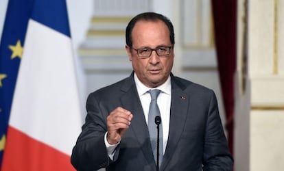 Hollande, este martes en una rueda de prensa.