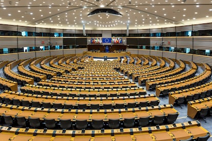 Vista general del hemiciclo del Parlamento Europeo en Bruselas.