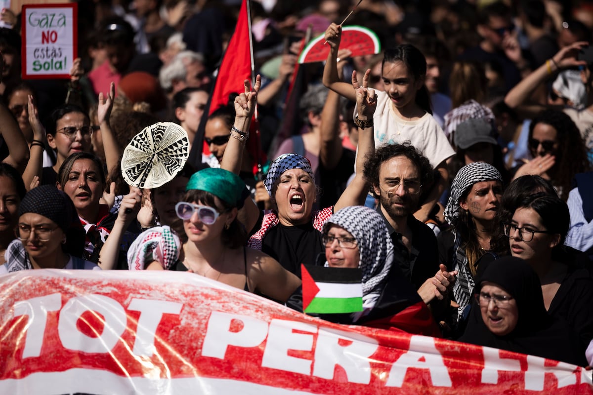 Las mayores protestas en España desde el inicio de la masacre en Gaza sacan a una multitud a las calles
