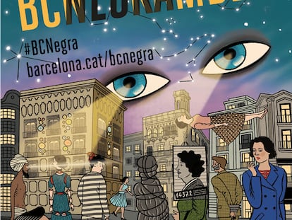 Cartel del festival BCNegra de 2021, obra de José Luis Merino.