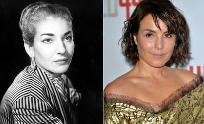 La soprano Maria Callas y la actriz Noomi Rapace.