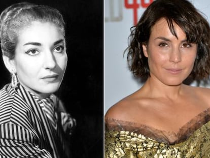 La soprano Maria Callas y la actriz Noomi Rapace.