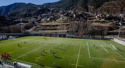 Imagen del campo del Andorra en Encamp.