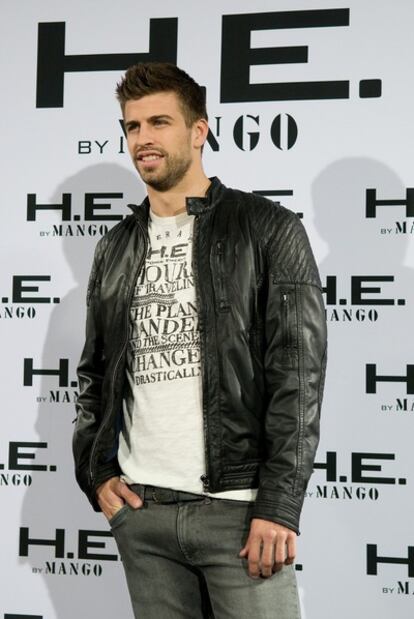 El futbolista Gerard Piqué, en la presentación de la campaña de HE for Mango, la colección de ropa de la que es imagen, en Barcelona.