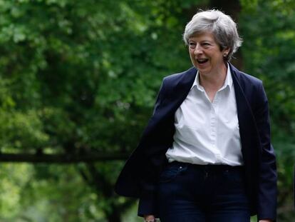 La primera ministra británica, Theresa May, este domingo en Londres.