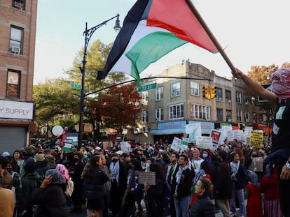 Manifestación por un alto el fuego en Gaza, el 21 de octubre en Bay Ridge (Nueva York).