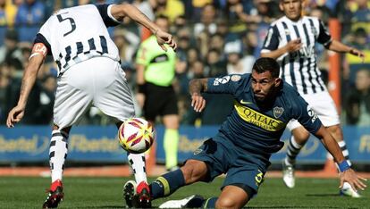 Tévez, en el último duelo ante Talleres.