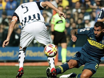 Tévez, en el último duelo ante Talleres.