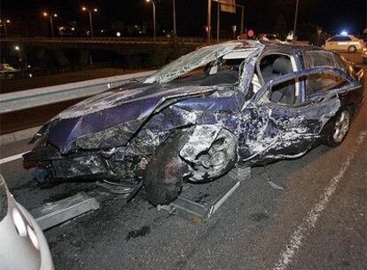 España está aún lejos de los objetivos planteados por la UE en materia de siniestralidad en las carreteras.- En la imagen, uno de los últimos accidentes ocurridos en Madrid.