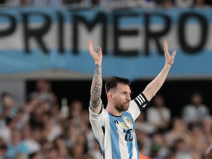 Lionel Messi durante el partido amistoso entre Argentina y Panamá, en Buenos Aires el 23 de marzo.