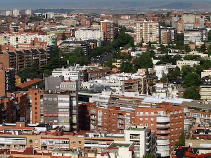 Bloques de pisos en Madrid.