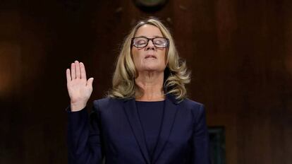 Christine Blasey Ford, el jueves en el Senado de EEUU.