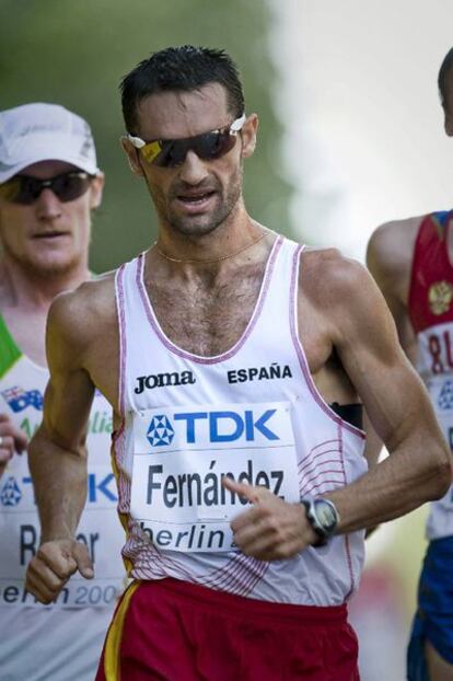 Paquillo, en los Mundiales de Berlín en 2009, antes de retirarse en los 20 kilómetros marcha.