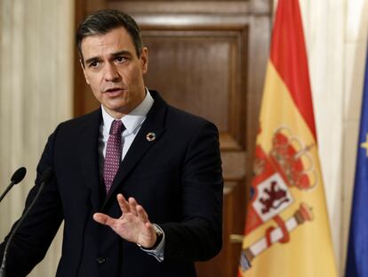 El presidente del Gobierno, Pedro Sánchez, este lunes en Atenas.