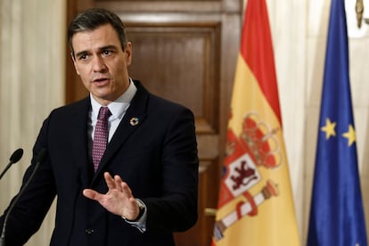 Spanish PM Pedro Sánchez in Athens on Monday.