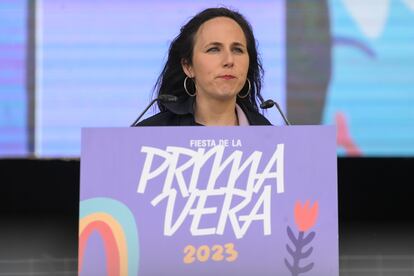 Ione Belarra, en la Fiesta de la Primavera de Podemos, el día 15 en Zaragoza.