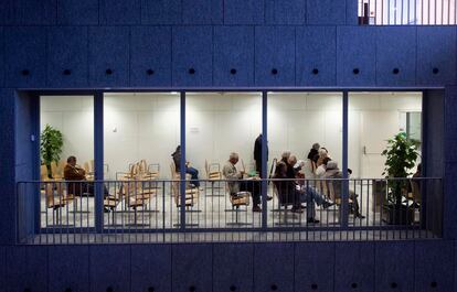 Sala de espera en un hospital de Barcelona.