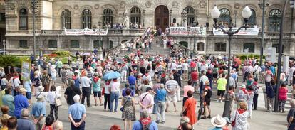 Manifestación de pensionistas en Bilbao.