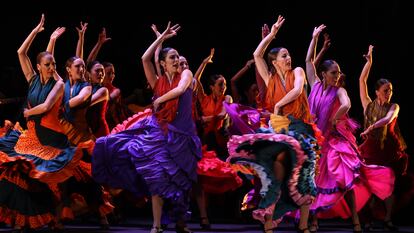 Un momento del espectáculo 'De lo flamenco. Homenaje a Mario Maya', el sábado en el Teatro de la Zarzuela, en Madrid.