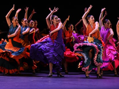 Un momento del espectáculo 'De lo flamenco. Homenaje a Mario Maya', el sábado en el Teatro de la Zarzuela, en Madrid.