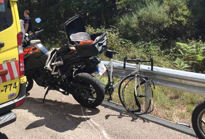 Estado en el que ha quedado la bicicleta tras el accidente.