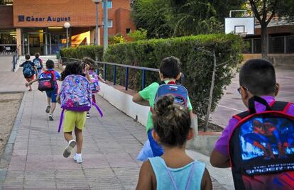 Primer día de clase en el colegio Cèsar August, en Tarragona.