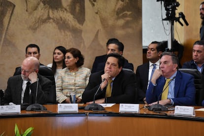 Los ministros de la Suprema Corte: Juan Luis González Alcántara; Alfredo Gutiérrez Ortíz, y Javier Laynez.
