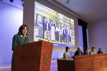 Eva Ferreira, rectora de la UPV y candidata a la reelección, en una sesión de la citada universidad este pasado lunes.