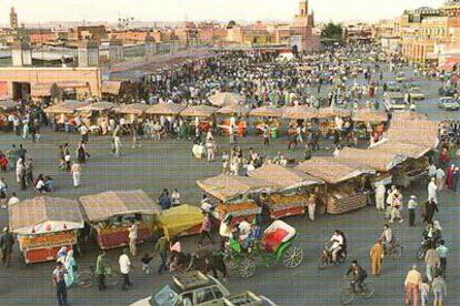 Mercadillo en Marraquech (Marruecos).