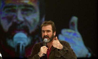 Eric Cantona, durante su participación, hoy en el 'Global Sports Fórum' Mundial"