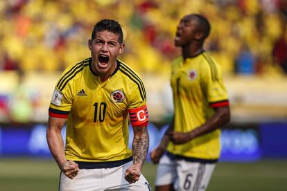 James, durante un partido clasificatorio contra Ecuador para el Mundial 2018.