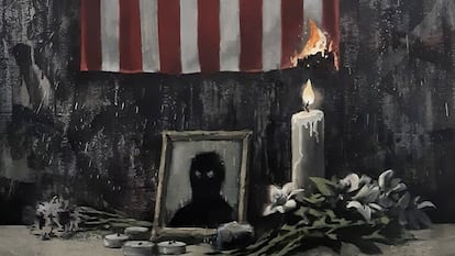 La imagen completa que ha creado Banksy para homenajear a George Floyd.