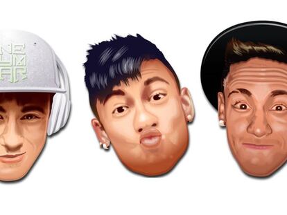 Emoticons com a imagem de Neymar.