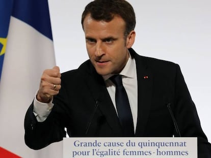 El presidente franc&eacute;s Emmanuel Macron presenta su plan contra el acoso a las mujeres