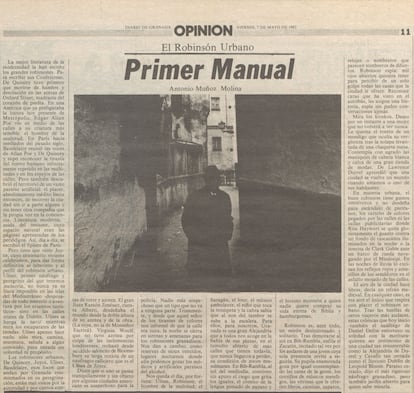 'Diario de Granada' del 7 de mayo de 1982, con un texto de opinión de Antonio Muñoz Molina.
