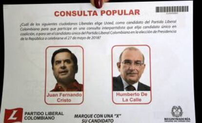 Los colombianos votaron por el representante del liberalismo para las presidenciales de 2018.