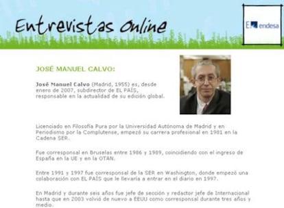 Página del presidente del jurado de 'El País de los Estudiantes', José Manuel Calvo, subdirector de EL PAÍS.