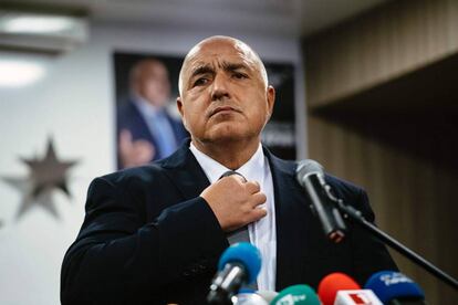 Boyko Borisov, en Sofía tras conocer los resultados electorales.