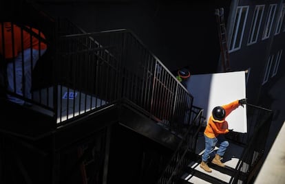 Un trabajador de la construcción, en Atlanta.