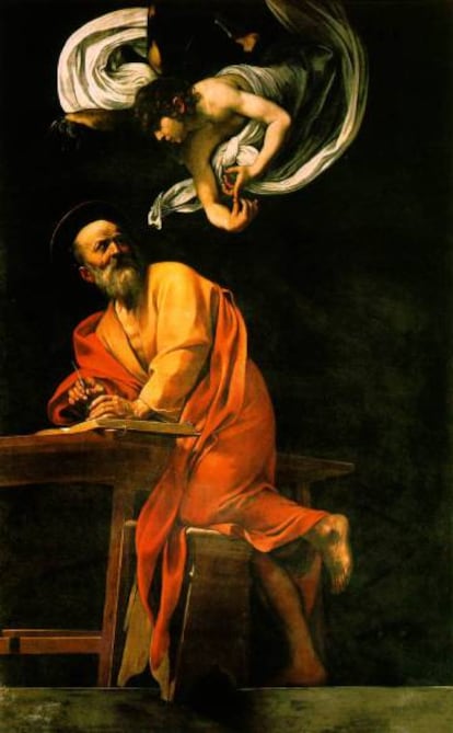 &#039;Inspiraci&oacute;n de san Mateo&#039; (1602), de Caravaggio.