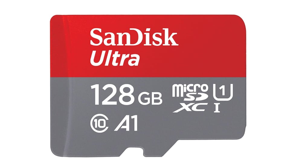 Tarjeta de memoria SanDisk de 128 GB.