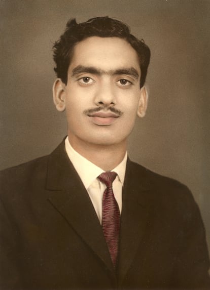 Retrato del padre del autor Sandeep Jauhar, durante sus días de universidad a finales de los años cincuenta. 