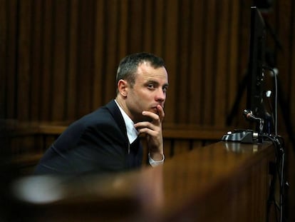 Oscar Pistorius durante o julgamento.