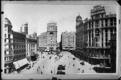 Plaza del Callao y el antiguo Hotel Florida (a la derecha).