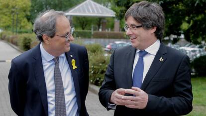 Quim Torra y Carles Puigdemont durante su última reunión en Bruselas.