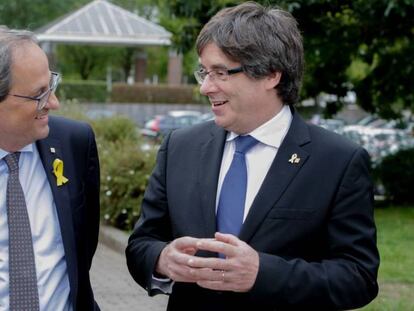 Quim Torra y Carles Puigdemont durante su última reunión en Bruselas.