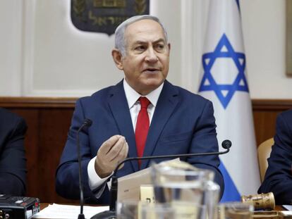 O primeiro-ministro de Israel, Benjamim Netanyahu, no domingo em Jerusalém.