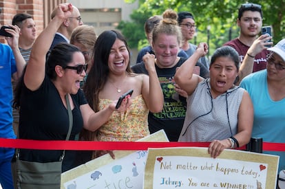 Johnny Depp fans celebrate the verdict.