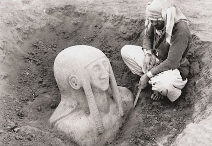 Restos mesopotámicos recuperados en una excavación siria a principios de siglo XX.